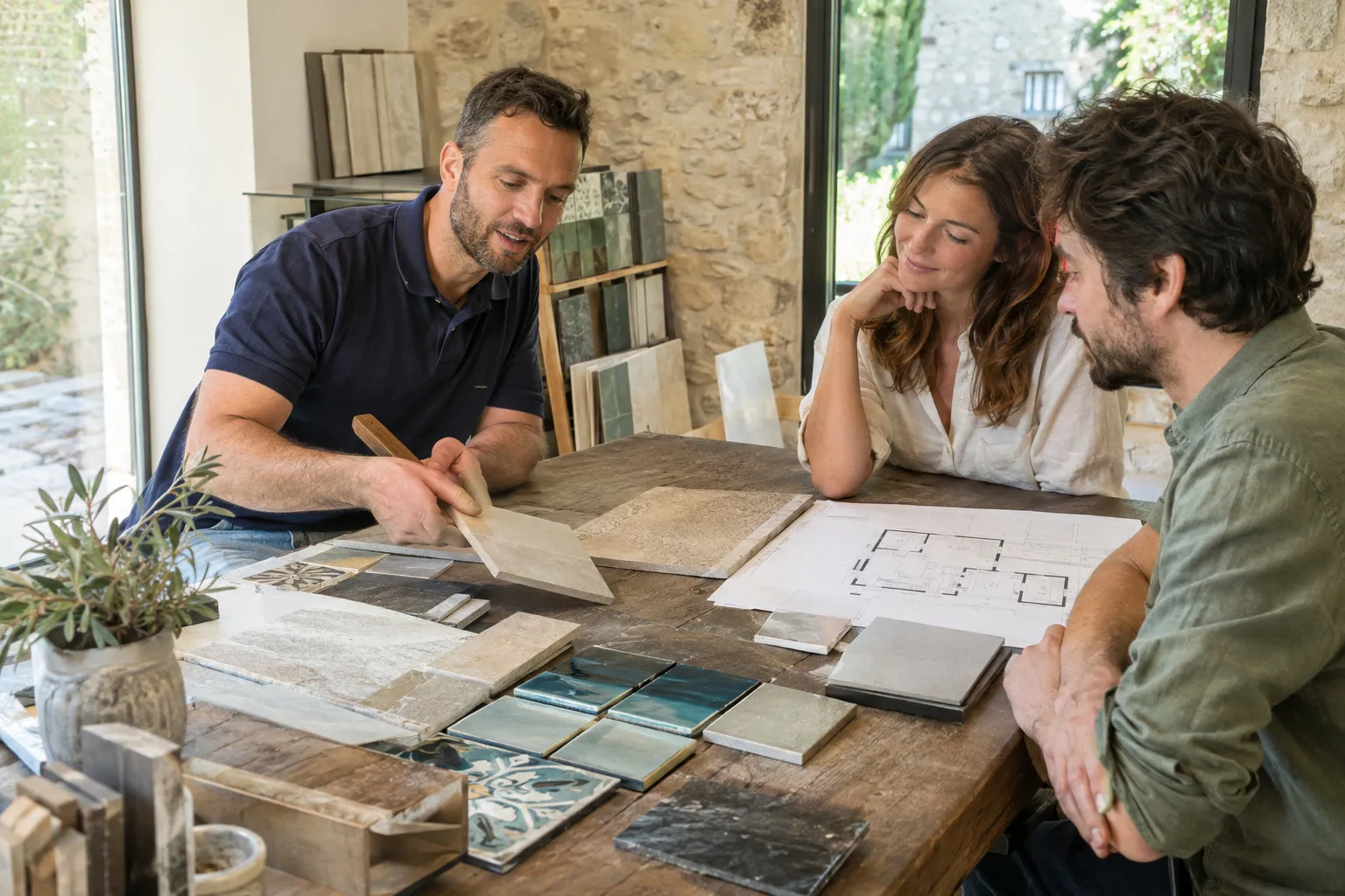 Le choix des carreaux : échantillons et plan étudiés avec le couple